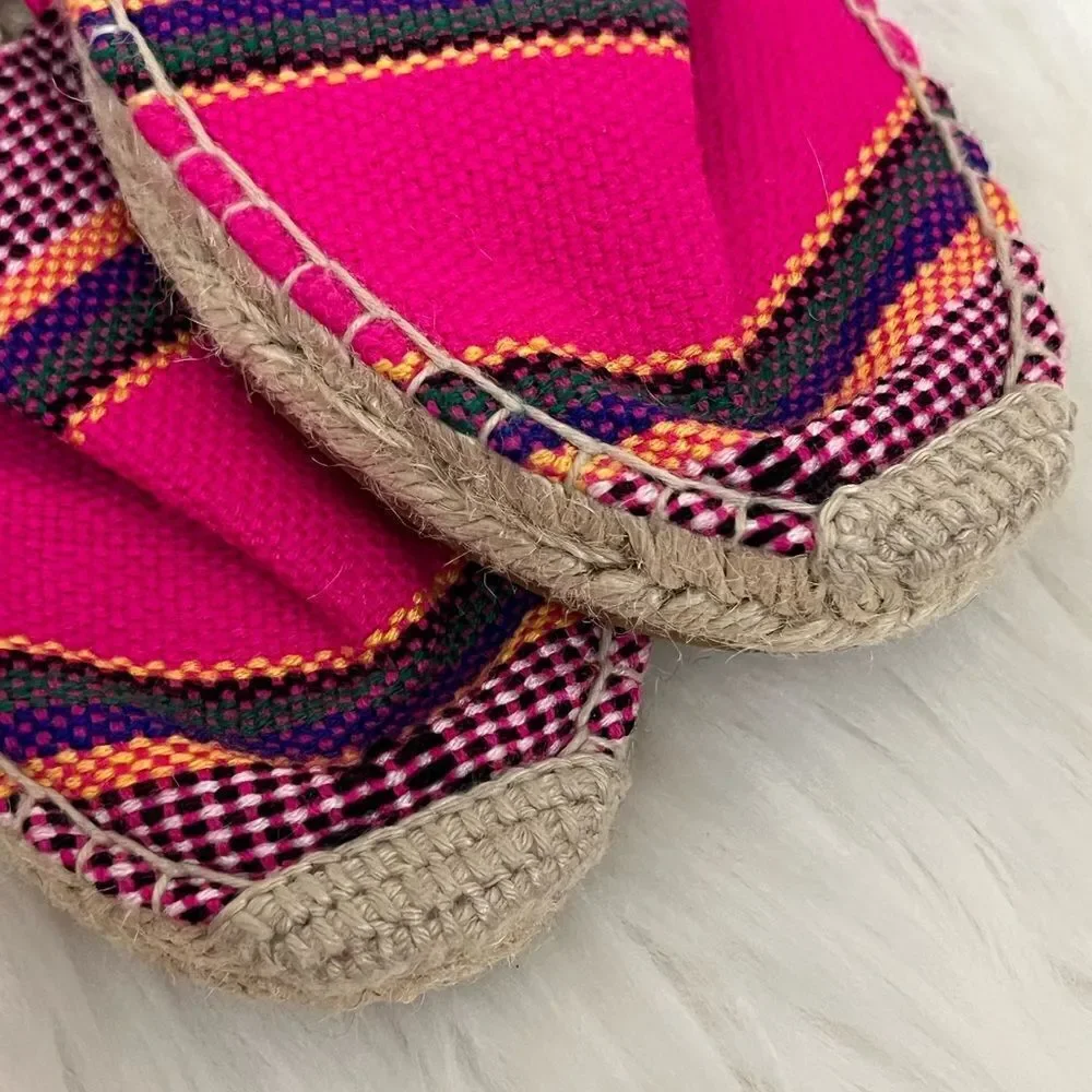 J Crew Pink Woven Southwestern Espadrille Slip On Style 8